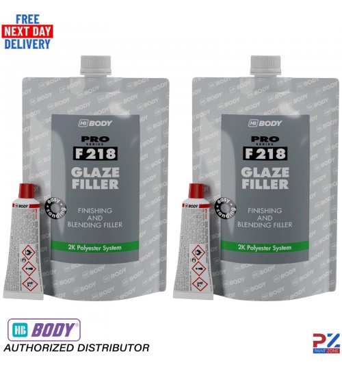 2XHB Body F218 Body Glaze 2K Self-Levelling Polyester Multi-Surface Filler 500ml